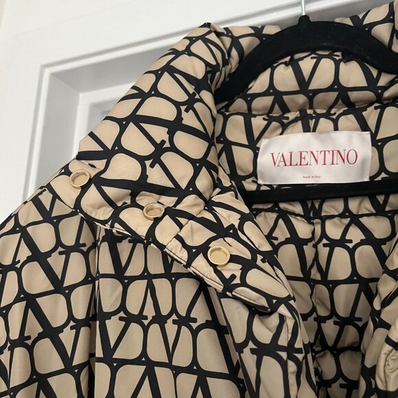 NWT Valentino Iconographe Jacket Logo Print Allover Down-filled Stand Collar - Picture 14 of 16